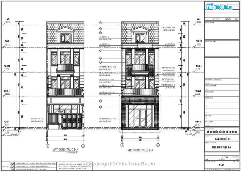 nhà phố 4 tầng,Bản vẽ nhà phố tân cổ điển,thiết kế nhà phố,File cad nhà 5x14m,File autocad nhà phố 4 tầng,Thiết kế nhà phân lô